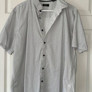 Alfani Men's Gray Patterned Button Down Shirt
